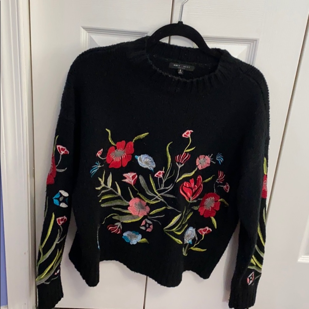 Floral Embroidered Sweater